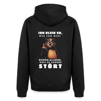 Funny Tshirt Funny Humor Sarcasm Lazy Fun - Unisex Premium Organic Zip Hoodie - black - Back - Nico (187cm)