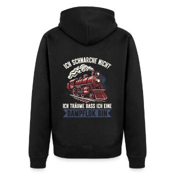 Trains de locomotives à vapeur de chemin de fer miniature - Veste à capuche bio Premium Unisexe - noir - Dos - Nico (187cm)