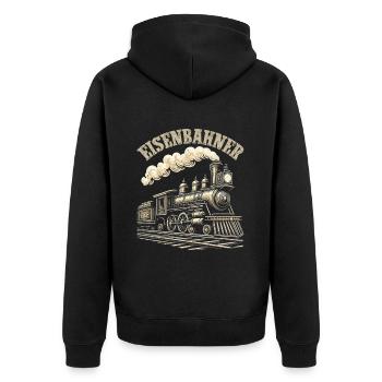 Trains de locomotives à vapeur de chemin de fer miniature - Veste à capuche bio Premium Unisexe - noir - Dos - Nico (187cm)