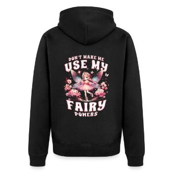 Fee Fairy Fairycore - Unisex Premium Organic Zip Hoodie - black - Back - Nico (187cm)