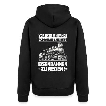 Trains de locomotives à vapeur de chemin de fer miniature - Veste à capuche bio Premium Unisexe - noir - Dos - Nico (187cm)