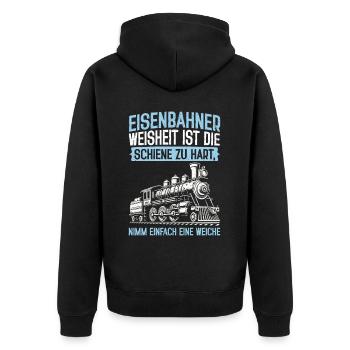 Trains de locomotives à vapeur de chemin de fer miniature - Veste à capuche bio Premium Unisexe - noir - Dos - Nico (187cm)