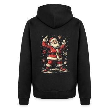 Noël vintage Noël Vibes Père Noël - Veste à capuche bio Premium Unisexe - noir - Dos - Nico (187cm)