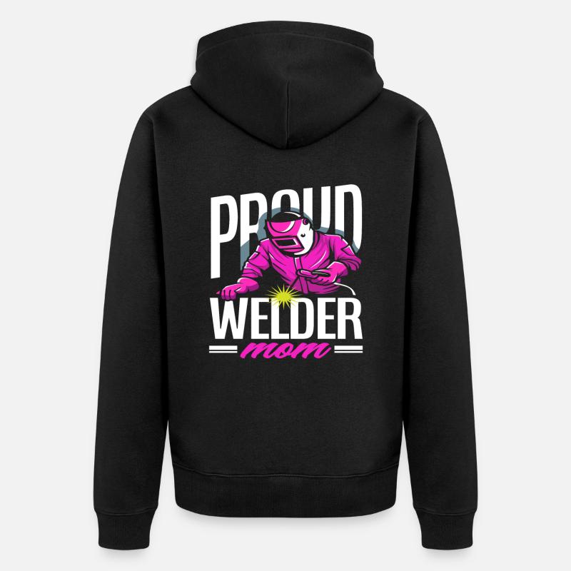 Fière maman soudeuse - Veste à capuche bio Premium Unisexe - noir