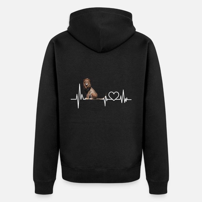 Lion - Veste à capuche bio Premium Unisexe - noir
