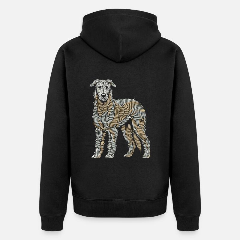 Empreinte digitale du lévrier irlandais - Veste à capuche bio Premium Unisexe - noir