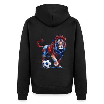 Lion Football Coloré France Animal Design Print - Veste à capuche bio Premium Unisexe - noir - Dos - Nico (187cm)