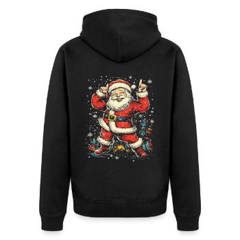 Père Noël Noël Vintage Noël Noël Vibes - Veste à capuche bio Premium Unisexe - noir - Dos - Nico (187cm)