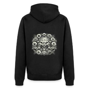 Dark Monster Eyes Creepy Halloween Design - Unisex Premium Organic Zip Hoodie - black - Back - Nico (187cm)