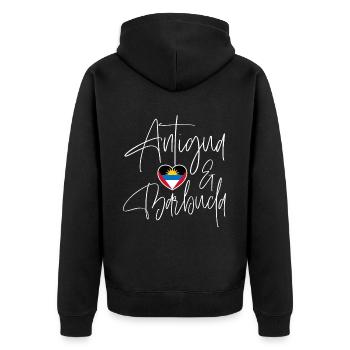 Antigua-Barbuda Île des Caraïbes Cadeau de vacances - Veste à capuche bio Premium Unisexe - noir - Dos - Nico (187cm)