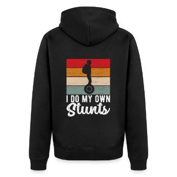 EUC Monowheel - Unisex Premium Bio Zip Hoodie - Schwarz - Hinten - Nico (187cm)