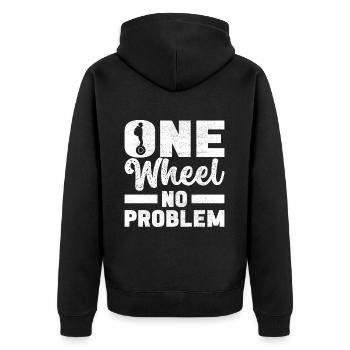 EUC Monowheel - Unisex Premium Organic Zip Hoodie - black - Back - Nico (187cm)