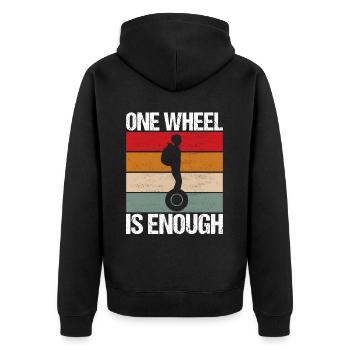 EUC Monowheel - Unisex Premium Bio Zip Hoodie - Schwarz - Hinten - Nico (187cm)