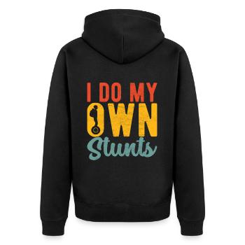 EUC Monowheel - Unisex Premium Organic Zip Hoodie - black - Back - Nico (187cm)