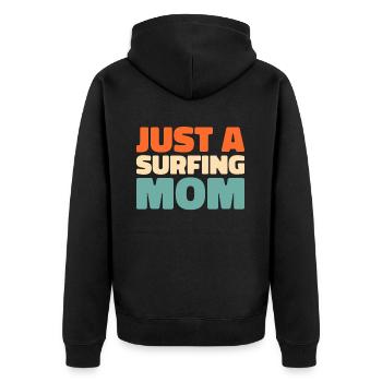 Surfer Surfen Just A Surfing Mom - Unisex Premium Organic Zip Hoodie - black - Back - Nico (187cm)