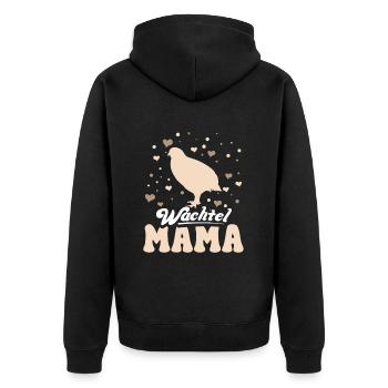 Wachtel Mama Motiv Wachtelzüchter - Unisex Premium Bio Zip Hoodie - Schwarz - Hinten - Nico (187cm)