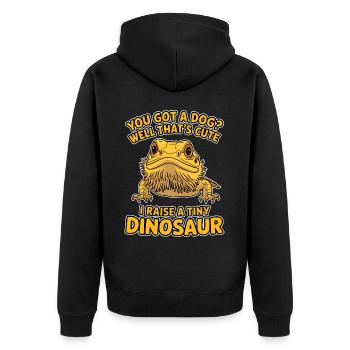 Bearded Dragon Saying Fun Funny Bearded Dragon Gift - Unisex Premium Organic Zip Hoodie - black - Back - Nico (187cm)
