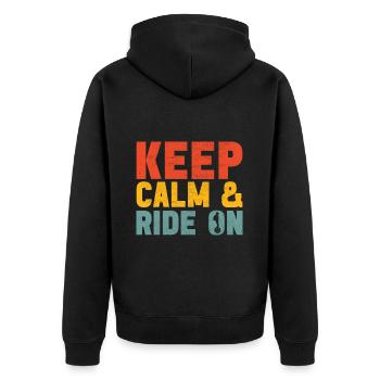 EUC Monowheel - Unisex Premium Bio Zip Hoodie - Schwarz - Hinten - Nico (187cm)
