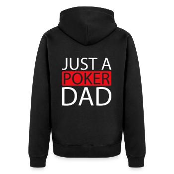 Poker Just A Poker Dad - Unisex Premium Bio Zip Hoodie - Schwarz - Hinten - Nico (187cm)