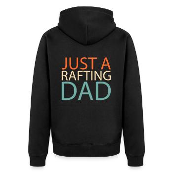 Rafting Just A Rafting Dad - Unisex Premium Bio Zip Hoodie - Schwarz - Hinten - Nico (187cm)