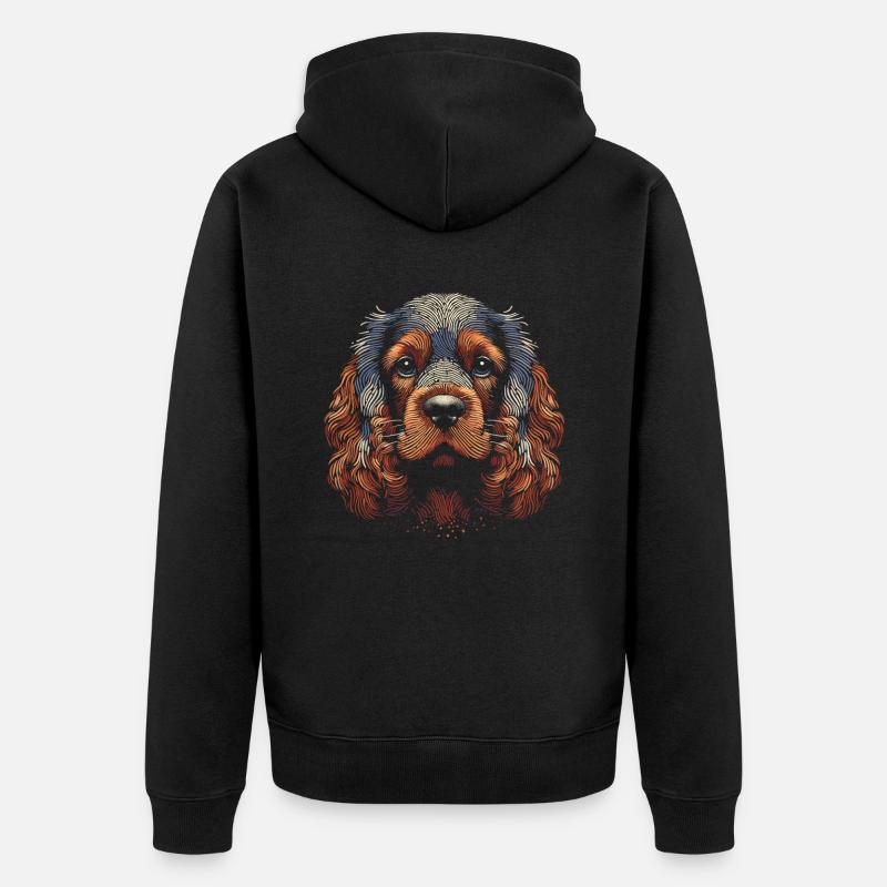 Empreinte digitale Cocker Spaniel - Veste à capuche bio Premium Unisexe - noir