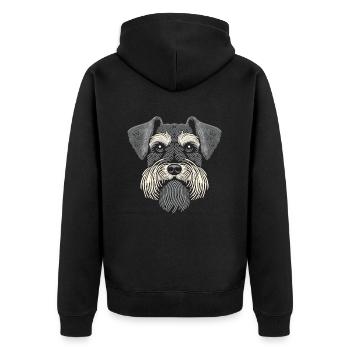 Empreinte digitale du schnauzer - Veste à capuche bio Premium Unisexe - noir - Dos - Nico (187cm)