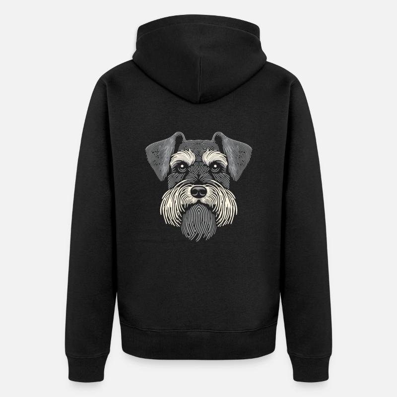 Empreinte digitale du schnauzer - Veste à capuche bio Premium Unisexe - noir