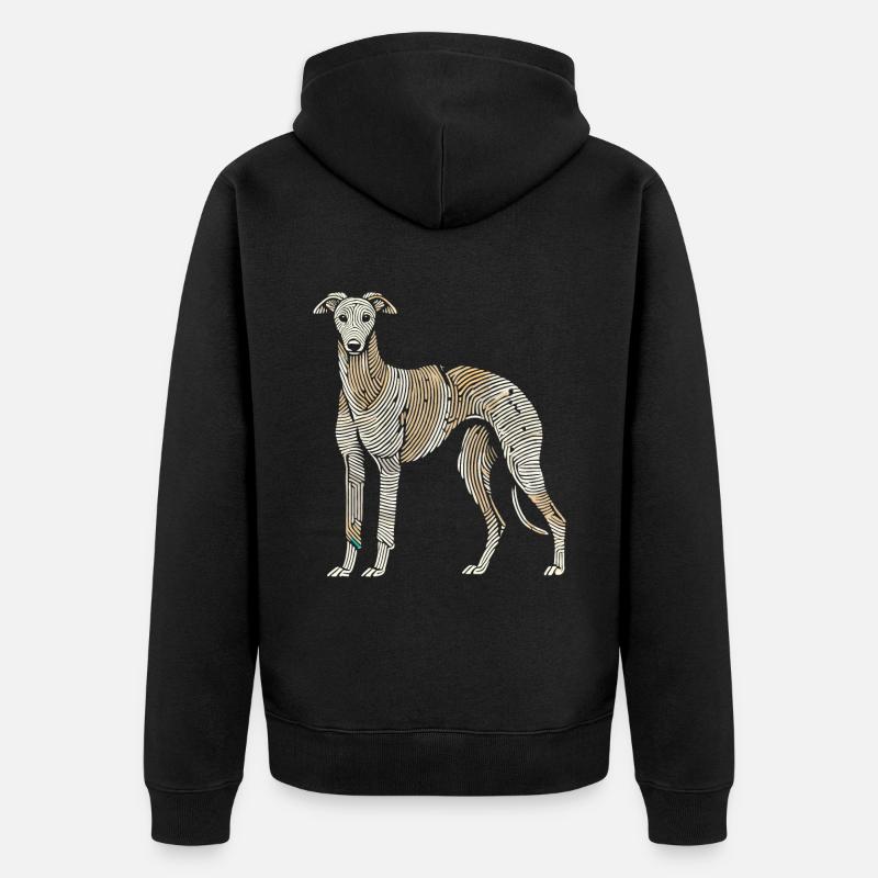 Greyhound Greyhound Empreinte digitale - Veste à capuche bio Premium Unisexe - noir