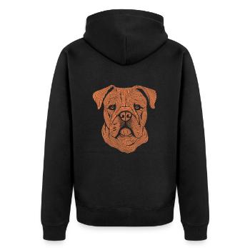 Empreinte digitale bouledogue - Veste à capuche bio Premium Unisexe - noir - Dos - Nico (187cm)