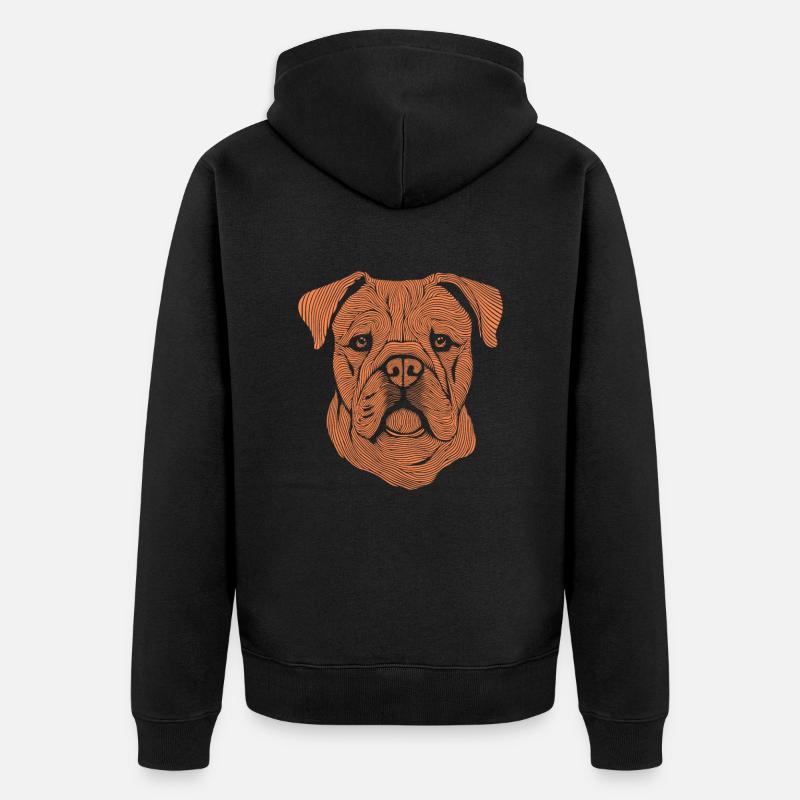 Empreinte digitale bouledogue - Veste à capuche bio Premium Unisexe - noir