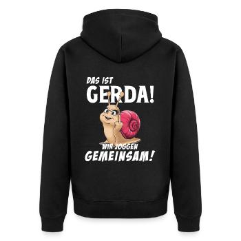 Funny Tshirt Humor Lazy Fun Sport Running Work - Unisex Premium Organic Zip Hoodie - black - Back - Nico (187cm)