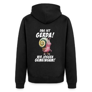 Funny Tshirt Humor Lazy Fun Sport Running Work - Unisex Premium Organic Zip Hoodie - black - Back - Nico (187cm)