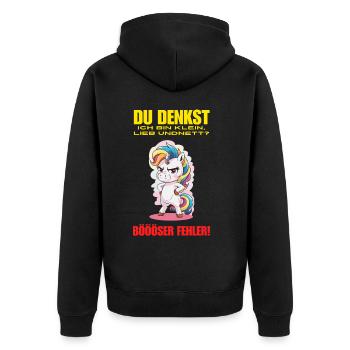Licorne Tshirt Drôle Drôle Humour Femmes Mignon - Veste à capuche bio Premium Unisexe - noir - Dos - Nico (187cm)