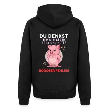 Pig Tshirt Funny Funny Humor Women Cute - Unisex Premium Organic Zip Hoodie - black - Back - Nico (187cm)