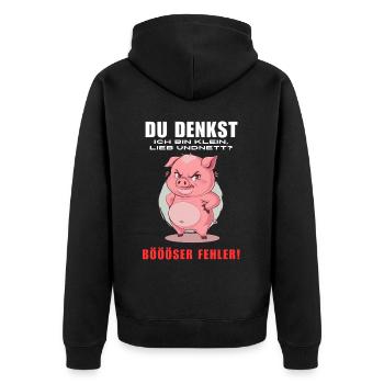 Pig Tshirt Funny Funny Humor Women Cute - Unisex Premium Organic Zip Hoodie - black - Back - Nico (187cm)