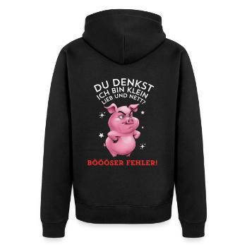 Pig Tshirt Funny Funny Humor Women Cute - Unisex Premium Organic Zip Hoodie - black - Back - Nico (187cm)