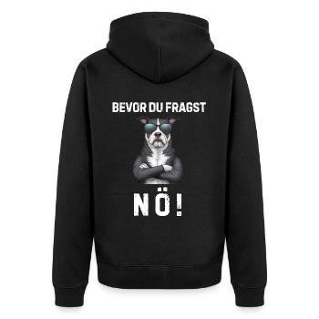 Dog Tshirt Funny Funny Humor Sarcasm Laughter - Unisex Premium Organic Zip Hoodie - black - Back - Nico (187cm)