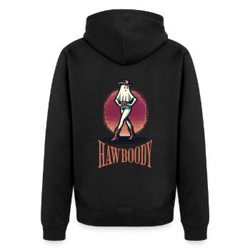 cowboy fille fantôme drôle disant HawBoody - Veste à capuche bio Premium Unisexe - noir - Dos - Nico (187cm)