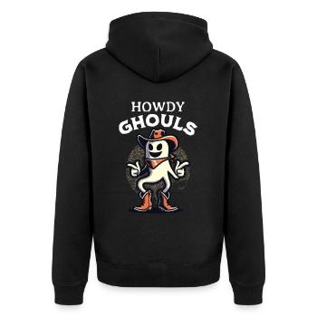 Drôle Cowboy Ghost Salutation Ghosts Girls - Veste à capuche bio Premium Unisexe - noir - Dos - Nico (187cm)