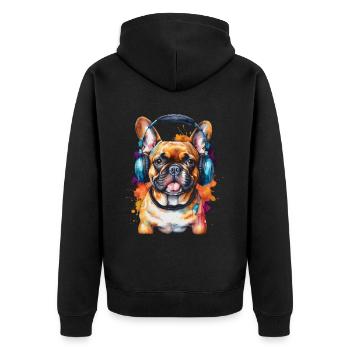Bouledogue Français Casque Frenchie Dog - Veste à capuche bio Premium Unisexe - noir - Dos - Nico (187cm)