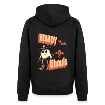 Drôle Cowboy Ghost Salutation Ghosts Girls - Veste à capuche bio Premium Unisexe - noir - Dos - Nico (187cm)