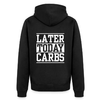 Intermittent fasting Weight loss - Unisex Premium Organic Zip Hoodie - black - Back - Nico (187cm)