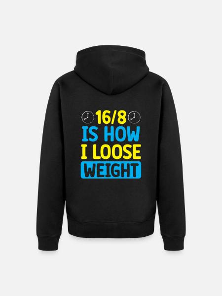 Intermittierendes Fasten Abnehmen - Unisex Premium Bio Zip Hoodie - Schwarz