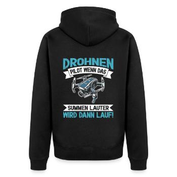 Pilote de drone quadricoptère Quadricoptère volant - Veste à capuche bio Premium Unisexe - noir - Dos - Nico (187cm)