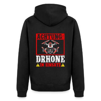 Pilote de drone quadricoptère Quadricoptère volant - Veste à capuche bio Premium Unisexe - noir - Dos - Nico (187cm)