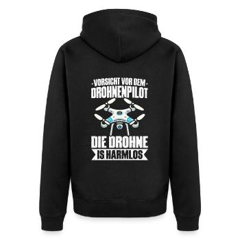 Pilote de drone quadricoptère Quadricoptère volant - Veste à capuche bio Premium Unisexe - noir - Dos - Nico (187cm)
