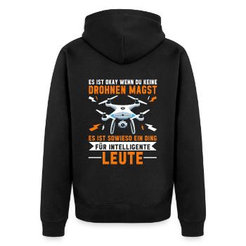 Pilote de drone quadricoptère Quadricoptère volant - Veste à capuche bio Premium Unisexe - noir - Dos - Nico (187cm)