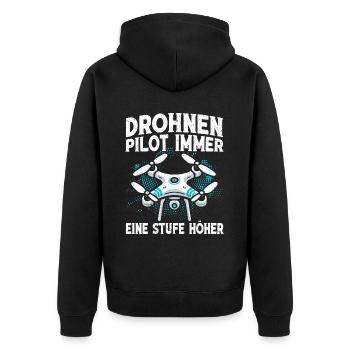 Pilote de drone quadricoptère Quadricoptère volant - Veste à capuche bio Premium Unisexe - noir - Dos - Nico (187cm)