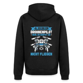 Pilote de drone quadricoptère Quadricoptère volant - Veste à capuche bio Premium Unisexe - noir - Dos - Nico (187cm)