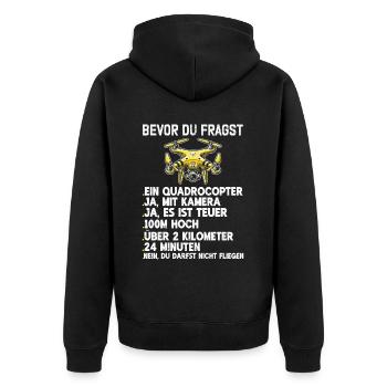 Pilote de drone quadricoptère Quadricoptère volant - Veste à capuche bio Premium Unisexe - noir - Dos - Nico (187cm)